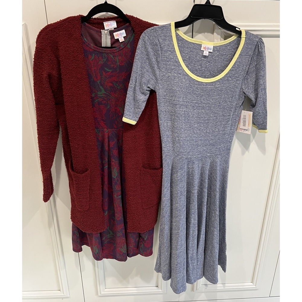 Lularoe Lot Of 3 Size‎ XS Peyton Cardigan Amelia Dress Nicole Dress